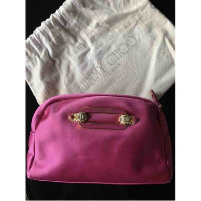 Pre-owned Jimmy Choo Cloth Clutch Bag In Pink
