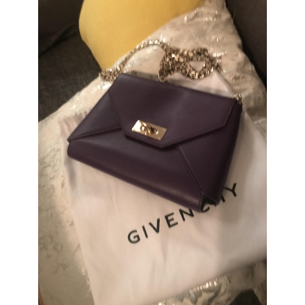 Pre Owned Givenchy Shark Purple Leather Clutch Bag Modesens