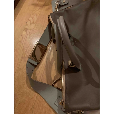 Pre-owned Chloé Baylee Leather Handbag In Grey