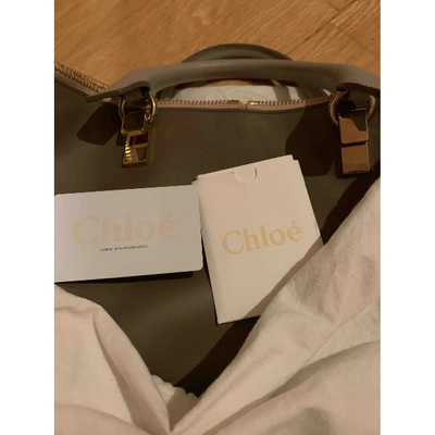 Pre-owned Chloé Baylee Leather Handbag In Grey