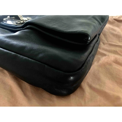 Pre-owned Miu Miu Miu Crystal Black Leather Clutch Bag