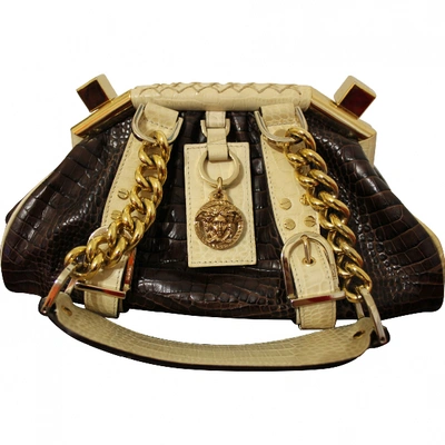 Pre-owned Versace Brown Leather Handbag
