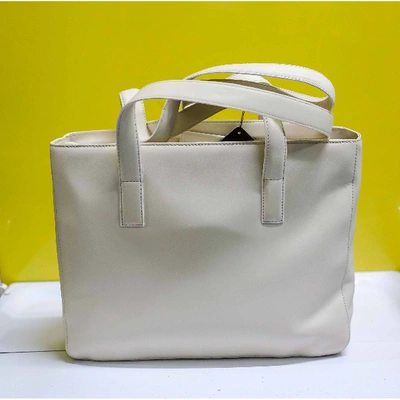 Pre-owned Lancel Leather Handbag In White