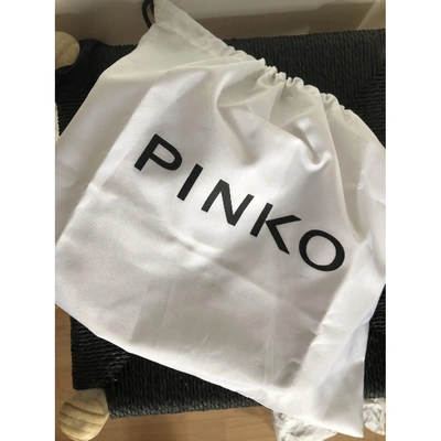 Pre-owned Pinko Tweed Crossbody Bag In Black