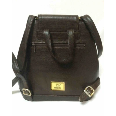 Pre-owned Moschino Cheap And Chic Leather Backpack In Brown