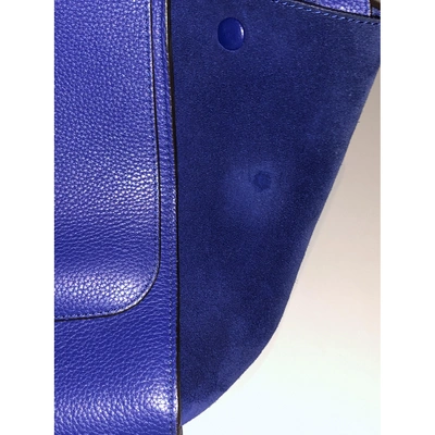 Pre-owned Celine Trapèze Leather Handbag In Blue