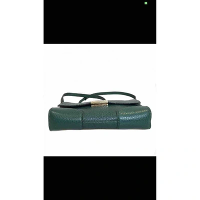 Pre-owned Burberry Leather Handbag In Green