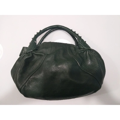 Pre-owned Fendi Green Leather Handbags