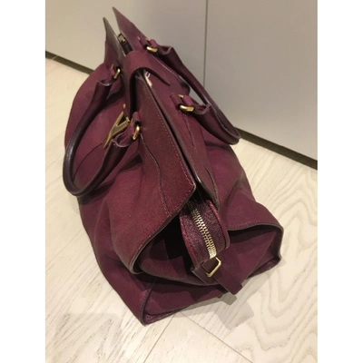 Pre-owned Saint Laurent Chyc Leather Tote In Purple