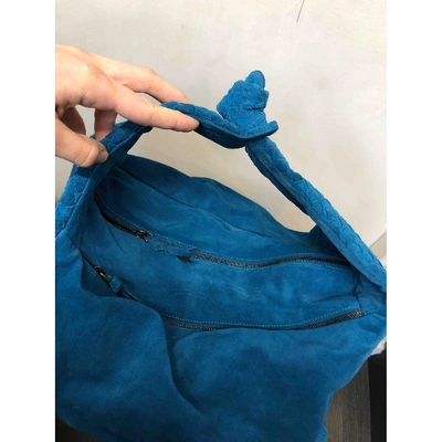 Pre-owned Bottega Veneta Blue Suede Handbag