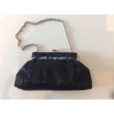 Pre-owned Emilio Pucci Silk Clutch Bag In Black