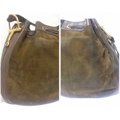 Pre-owned Gucci Hobo Brown Suede Handbag