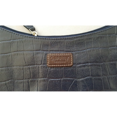 Pre-owned Osprey Leather Handbag In Navy