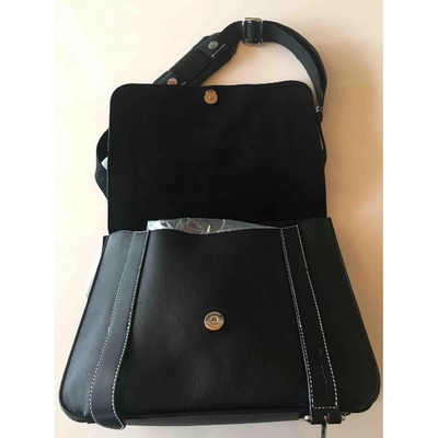 Pre-owned Jw Anderson Disc Leather Handbag In Black