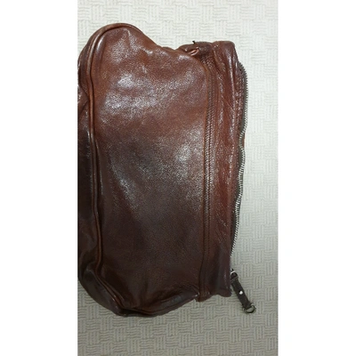 Pre-owned Miu Miu Brown Leather Clutch Bag