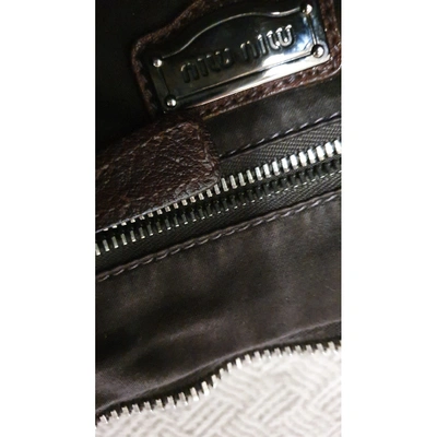 Pre-owned Miu Miu Brown Leather Clutch Bag