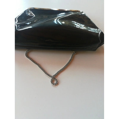 Pre-owned Dolce & Gabbana Patent Leather Clutch Bag In Black