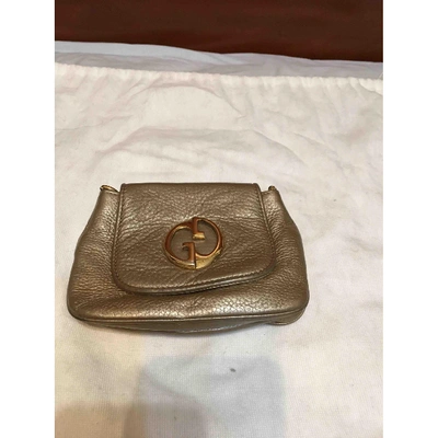 Pre-owned Gucci 1973 Leather Crossbody Bag In Gold
