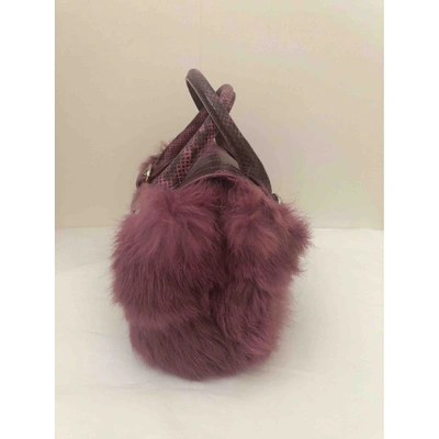 Pre-owned Dkny Faux Fur Handbag In Pink