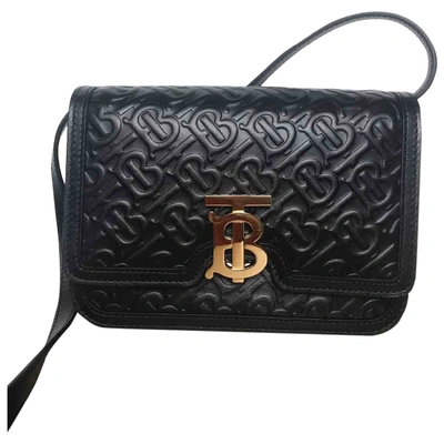 Pre-owned Burberry Tb Bag Black Leather Handbag