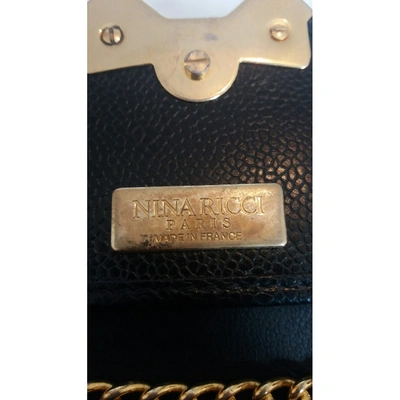 Pre-owned Nina Ricci Leather Clutch Bag In Black