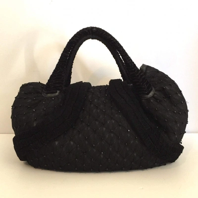 Pre-owned Fendi Spy Cloth Handbag In Black
