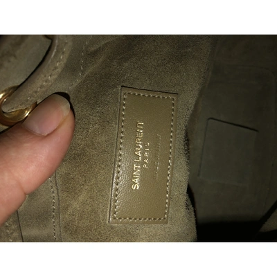 Pre-owned Saint Laurent Emmanuelle Khaki Suede Handbag
