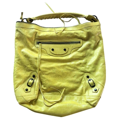 Pre-owned Balenciaga Day  Yellow Leather Handbag