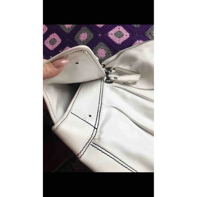 Pre-owned Fendi Leather Handbag In White