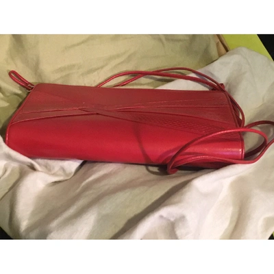 Pre-owned Bruno Magli Red Leather Handbag