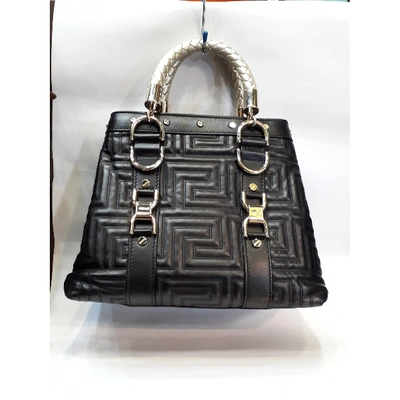 Pre-owned Versace Black Leather Handbag