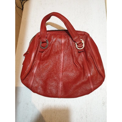 Pre-owned Bulgari Leather Handbag In Red