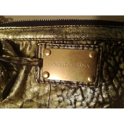 Pre-owned Dolce & Gabbana Leather Mini Bag In Gold