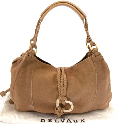 Pre-owned Delvaux Beige Suede Handbag