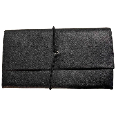 Pre-owned Prada Black Leather Clutch Bag