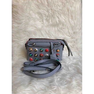 Pre-owned Fendi By The Way  Leather Crossbody Bag In Blue