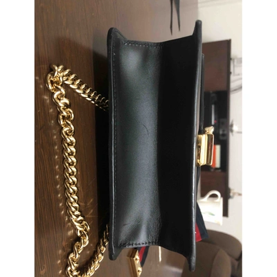 Pre-owned Gucci Sylvie Leather Crossbody Bag In Black