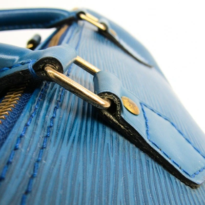 Pre-owned Louis Vuitton Speedy Blue Leather Handbag