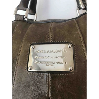 Pre-owned Dolce & Gabbana Leather Handbag In Khaki