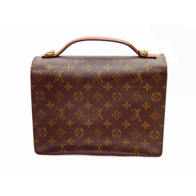 Pre-owned Louis Vuitton Monceau Brown Cloth Handbag
