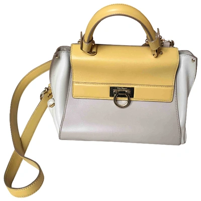 Pre-owned Ferragamo Sofia Leather Handbag In Yellow