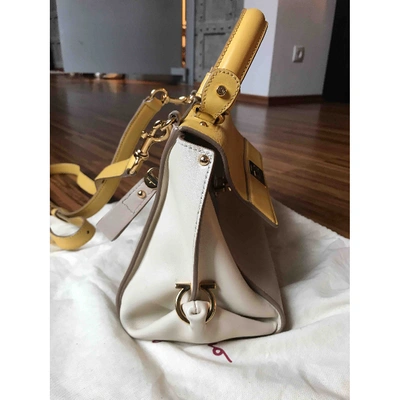 Pre-owned Ferragamo Sofia Leather Handbag In Yellow