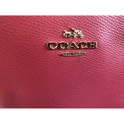 Pre-owned Coach Crossgrain Kitt Carry All  Pink Leather Handbag