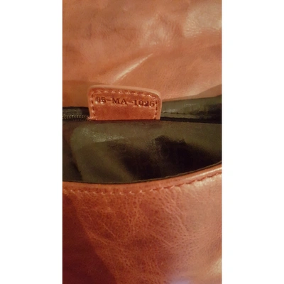 Pre-owned Dior Saddle Leather Handbag In Camel