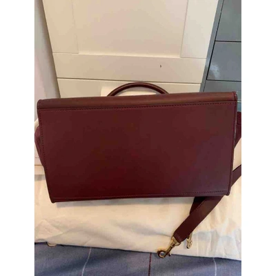Pre-owned Celine Trapèze Leather Handbag In Burgundy