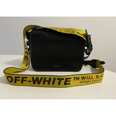 Pre-owned Off-white Binder Leather Crossbody Bag In Black