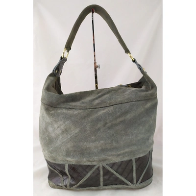 Pre-owned Pinko Grey Suede Handbag