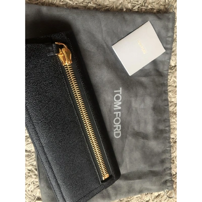 Pre-owned Tom Ford Leather Clutch Bag In Black