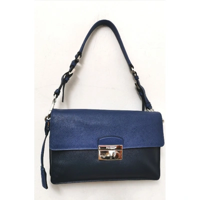 Pre-owned Prada Leather Crossbody Bag In Blue