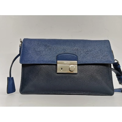 Pre-owned Prada Leather Crossbody Bag In Blue